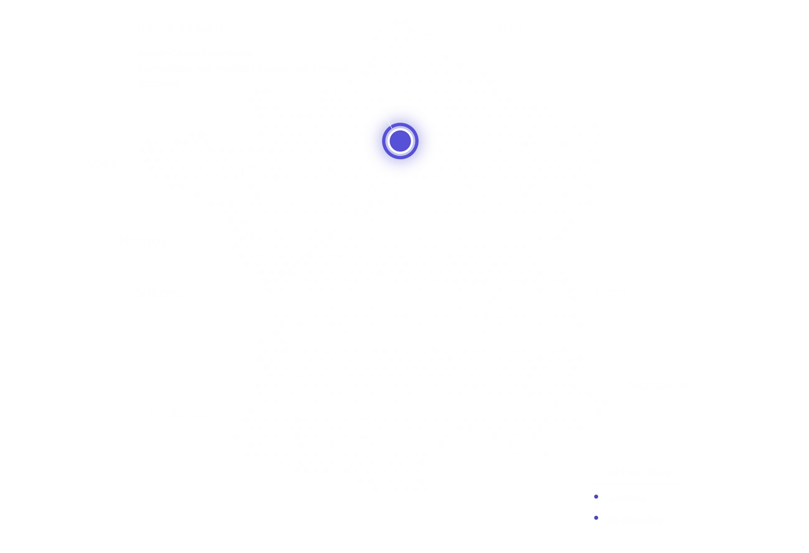 Carte des agences Constellation en France et en Outre-mer